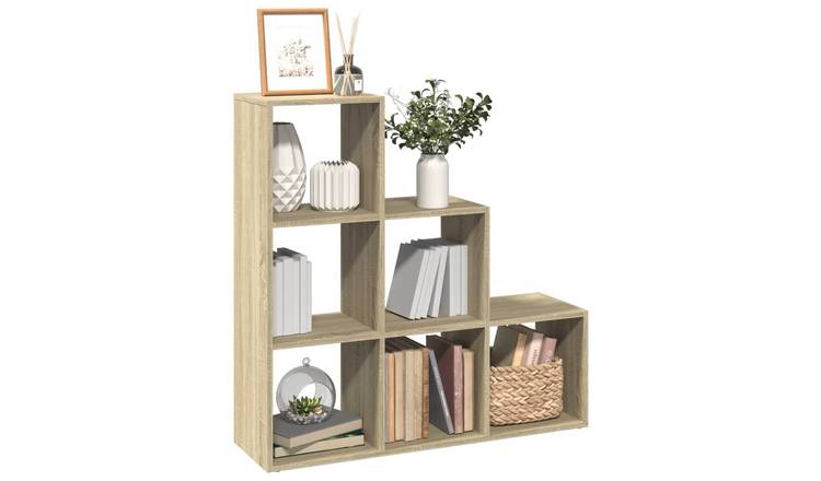 Walplus 3 Tier Engineered Wood Book Cabinet - Light Oak - 99 x 29 x 99 cm