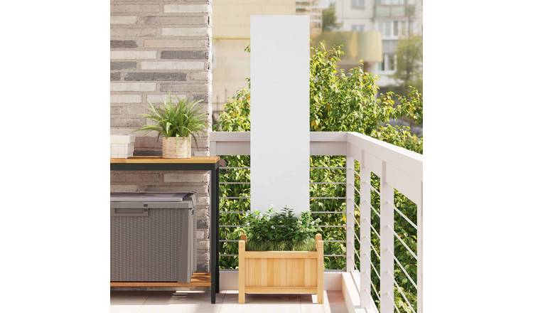 Walplus Steel Garden Privacy Screen Cold-rolled - White - 32 x 1.7 x 140 cm