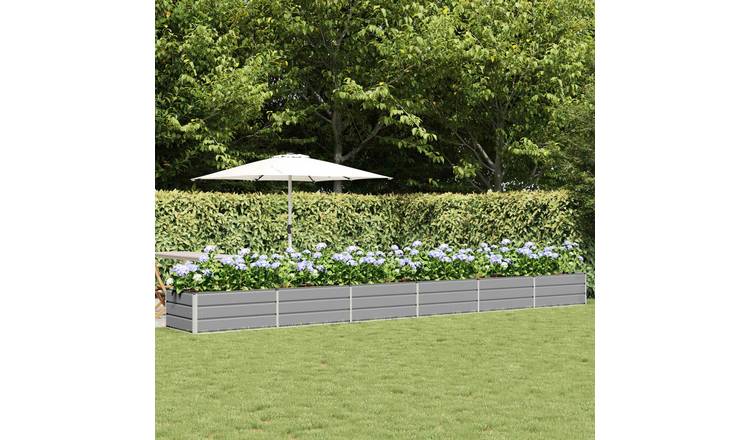 Walplus Steel Garden Planter - Light Grey - 600 x 80 x 45 cm