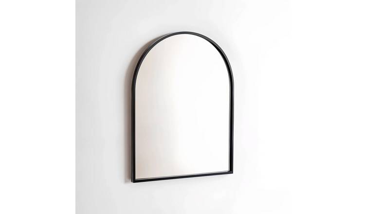 Orsina Trento Frame Arch Wall Mirror – Black and Silver