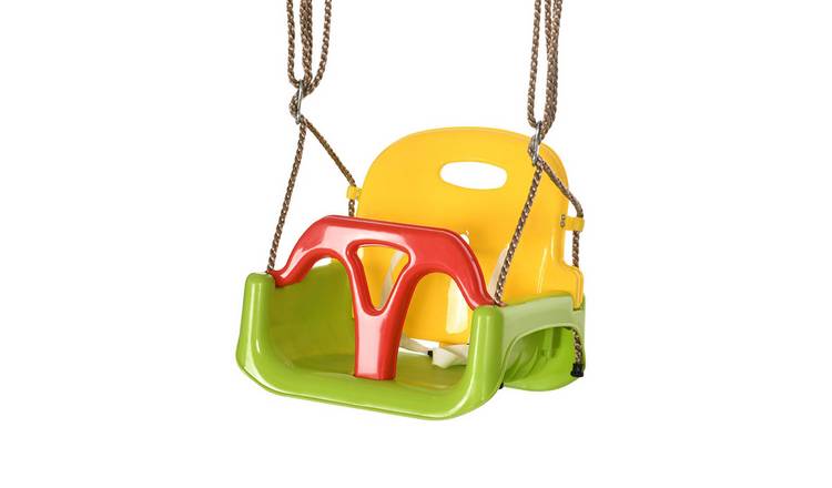Outsunny 3 in 1 Toddler Seat Belt Adjustable Rope Indoor Outdoor Swing - Green