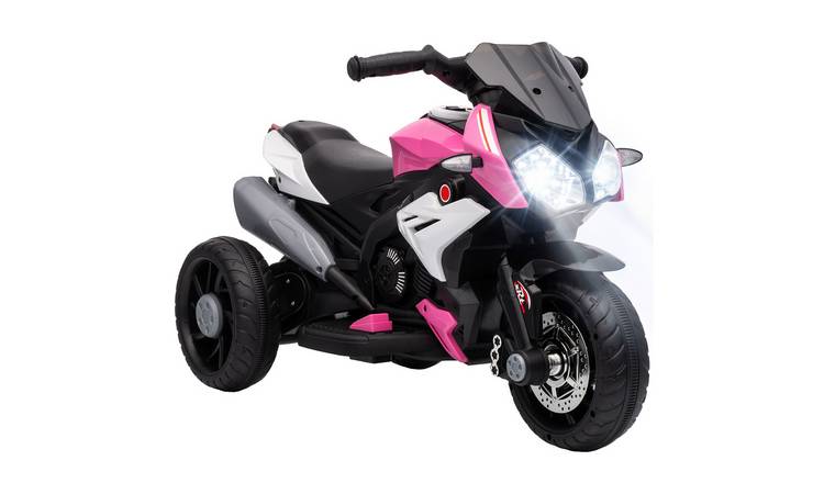 HOMCOM 6V 3 Wheel 3-5 Years Music LED Headlight Ride On Motorcycle – Pink