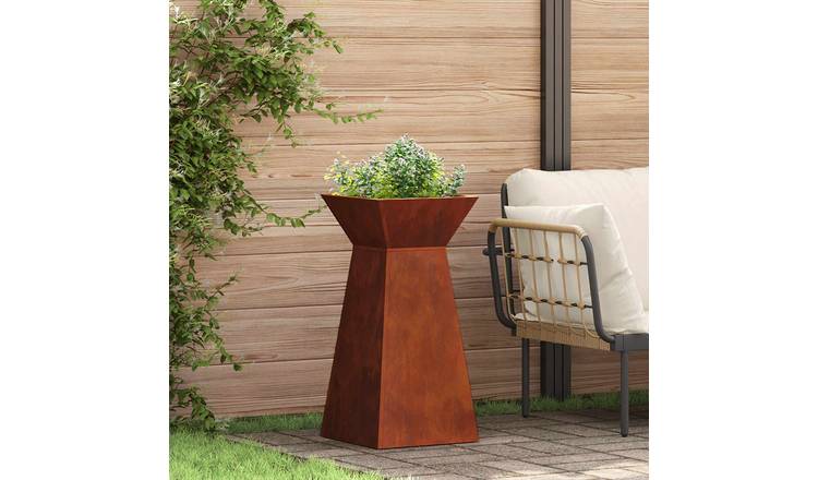 Walplus Pack of 2 Garden Planter - Silver - 35 x 35 x 73 cm