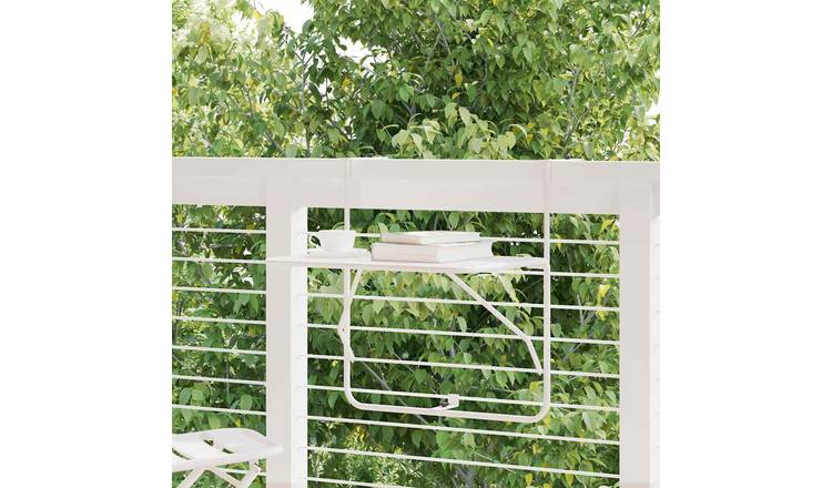 Walplus Steel Balcony Table - White - 60 x 40 x 65 cm