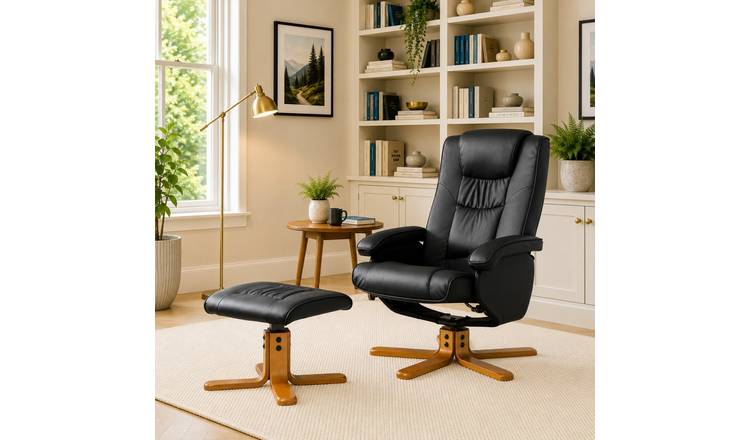 Artemis Home Severn Swivel Recliner with Massage and Heat - Black
