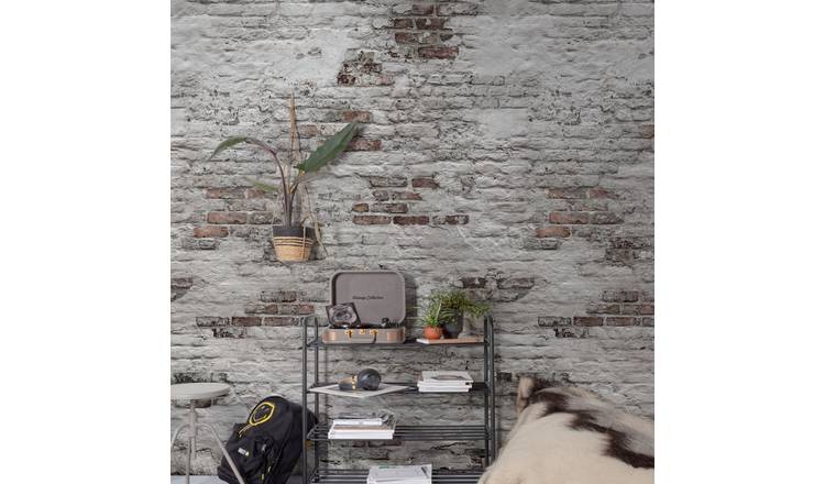 Grandeco Rustic Brick 3 Lane Repeatable Wallpaper Mural  - 1.59 x 2.8m