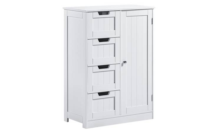 Bath Vida Priano 4 Drawer 1 Door Freestanding Unit - White