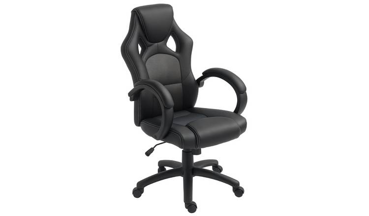 Vinsetto Faux Leather Swivel Computer Racing Gamer - Gray