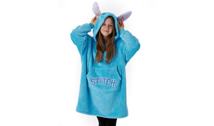 Disney Lilo Stitch Kids Girls Blanket Hoodie 9-13 Years - Light Blue