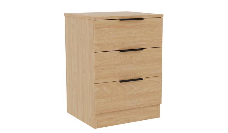 Vida Designs Trega 3 Drawer Bedside Chest - Pine
