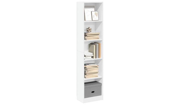 Walplus Engineered Wood Bookcase - White - 40 x 24 x 176 cm