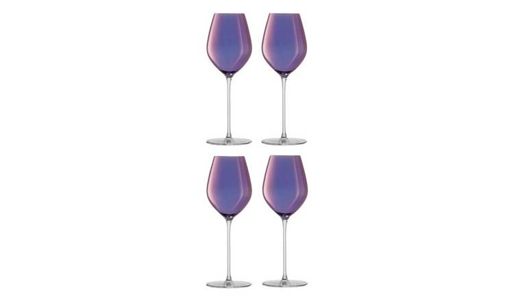 LSA International Aurora  285ml Champagne Tulip Glass Set of 4 - Violet