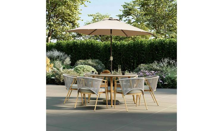 Charles Bentley Almada 6 Seater Dining Set