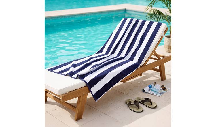 Deyongs Cabana Bay Cotton Beach Towel - Navy