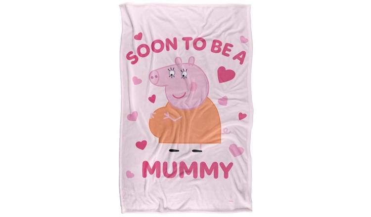 Peppa Pig Soon To Be Mummy Pig White Blanket - 152cm x 127cm