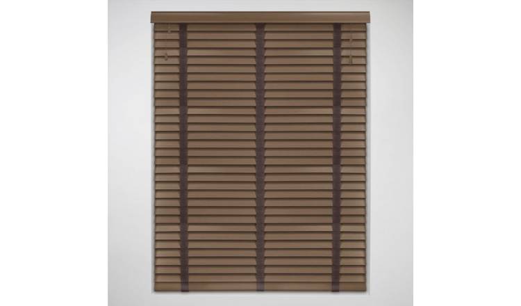 New Edge Blinds Dark Oak Real Wood Tape Venetian Blind - 165cm x 120cm