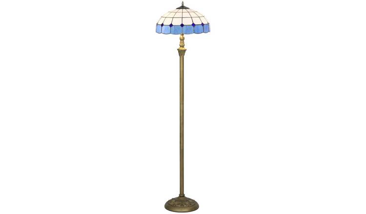 HOMCOM Tiffany Style Stained Glass Floor Lamp - Blue