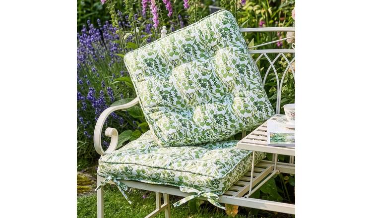 Dibor Set of 2 Meadowbrook Box Outdoor Garden Chair Cushion Seat Pads - Green