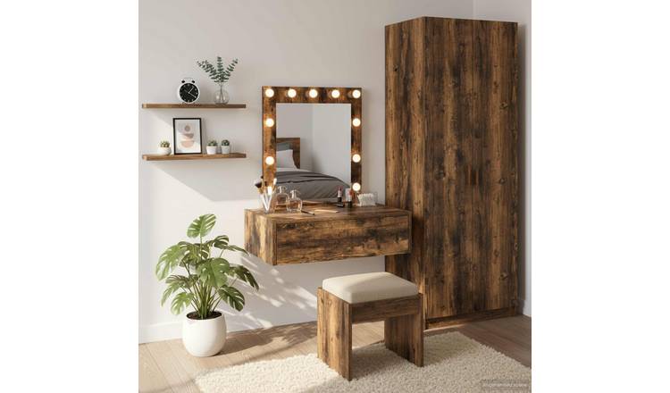 Walplus 1 Drawer Engineered Wood Vanity Dressing Table - Brown - 60 x 40 x 70 cm