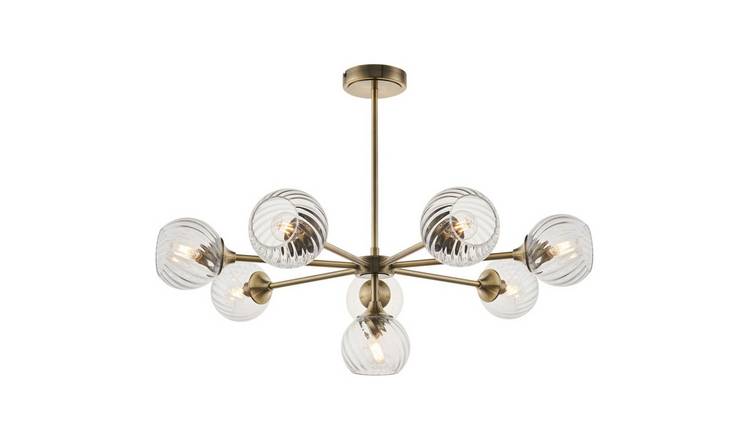 Loops Direct Steel Glass Pendant - Antique Brass