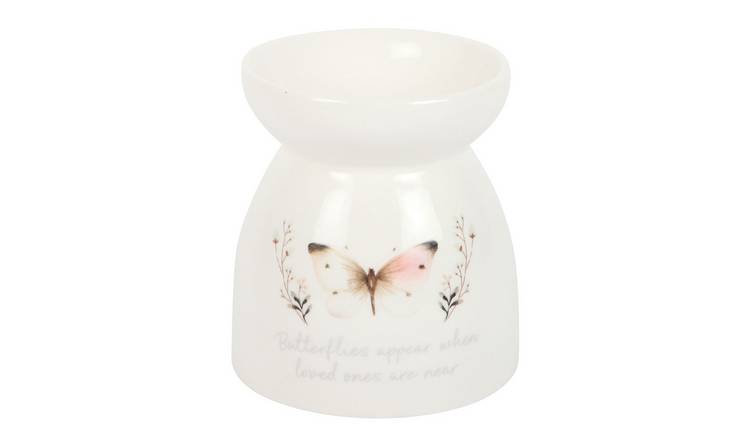 Something Different Butterflies Appear Oil Burner - White