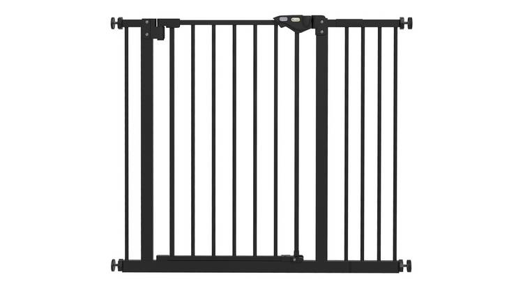 PawHut Pressure Mount 1-Extension Auto Closing Dog Gate - 74-94cm - Black