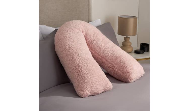OHS Teddy Fleece V Pillow - Blush