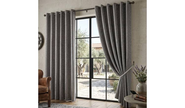 Luxury Living Keswick Lined Eyelet Curtains 229cm x 183cm - Pewter