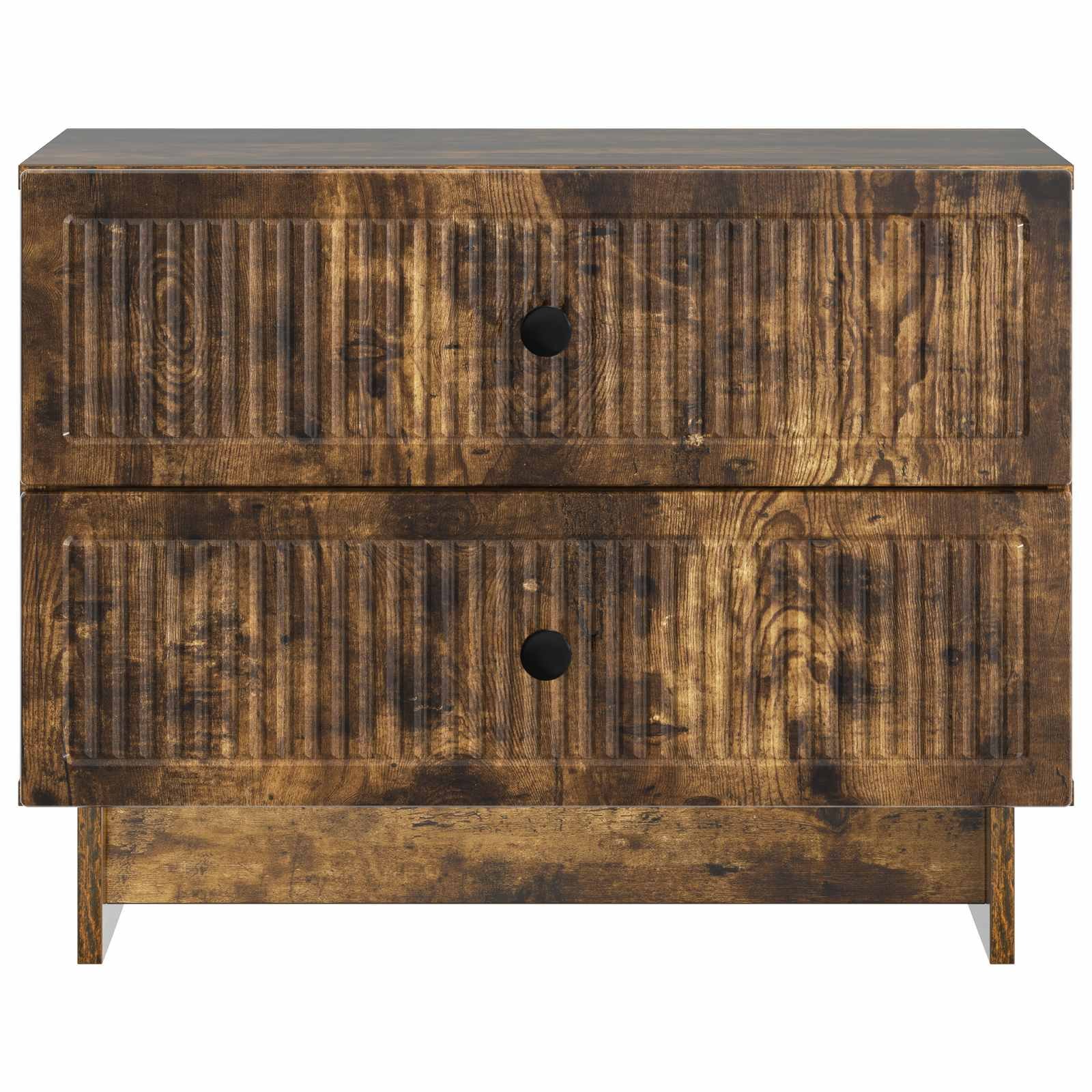Walplus Engineered Wood Bedside Cabinet - Smoked Oak - 62 x 34.5 x 47.5 cm - Image 5