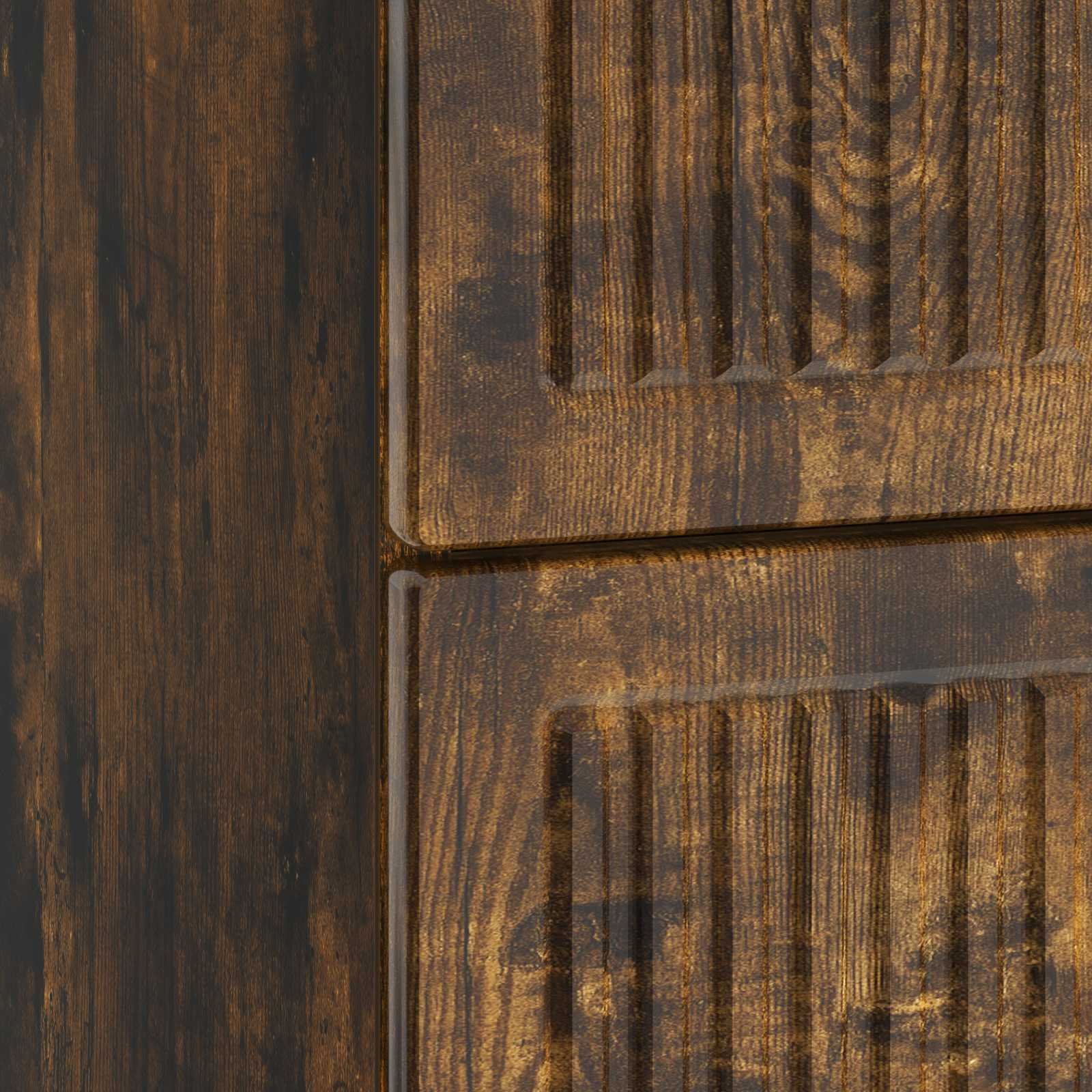 Walplus Engineered Wood Bedside Cabinet - Smoked Oak - 62 x 34.5 x 47.5 cm - Image 8