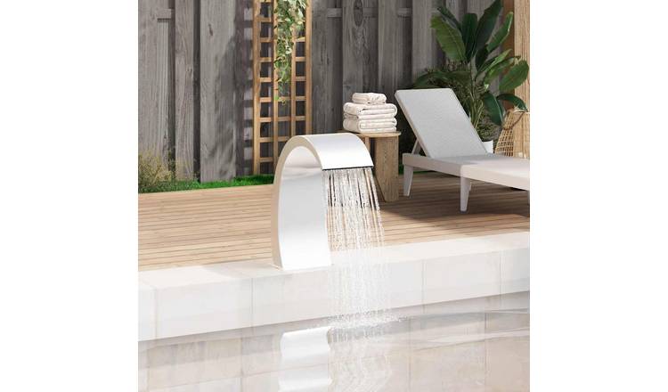 Walplus Stainless Steel Pool Fountain 304 - Silver - 22 x 60 x 70 cm