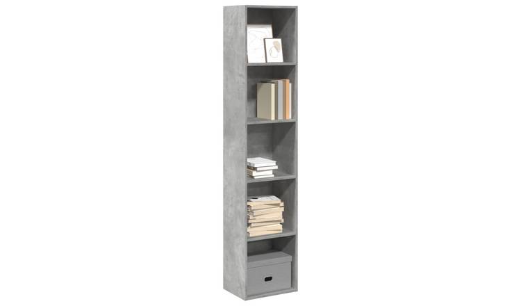 Walplus Engineered Wood Bookcase - Stone Grey - 40 x 30 x 189 cm