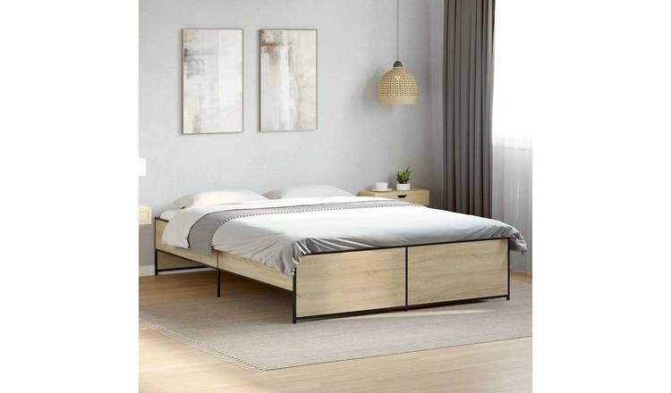 Walplus Solid Pine Small Single Bed Frame Wooden Slats - Brown