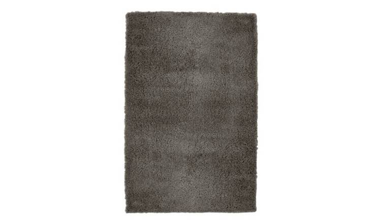 Mega Flooring Black Shaggy Plain Runner - 60 x 200cm