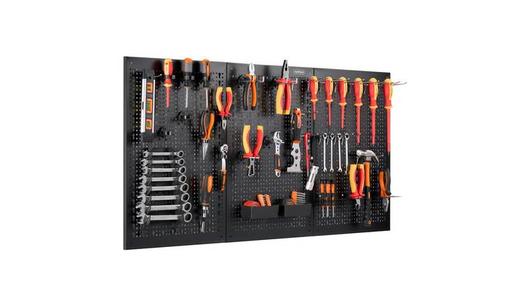 VonHaus 44pc Wall Mounted Tool Pegboard Organiser - Shed & Garage