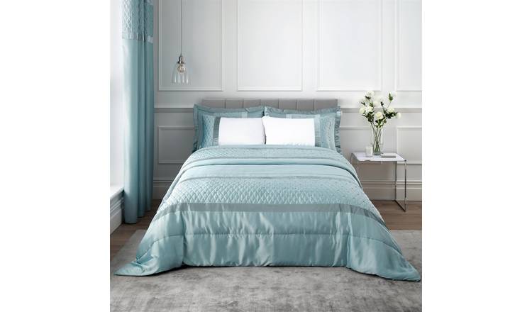 Catherine Lansfield Sequin Cluster Bedspread 240 x 260cm - Duck Egg