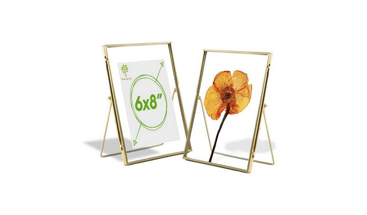 Nicola Spring Standing Metal Photo Frames - 6" x 8" - Set of 2 - Gold