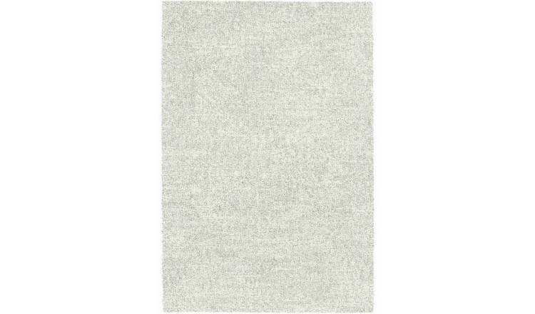 Mega Flooring White Shaggy Plain Rug - 80 x 150cm