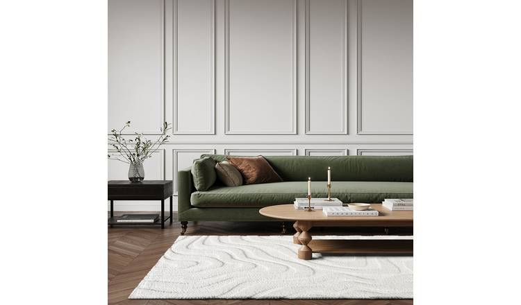 Mega Flooring White Modern Abstract Rug - 160 x 230cm