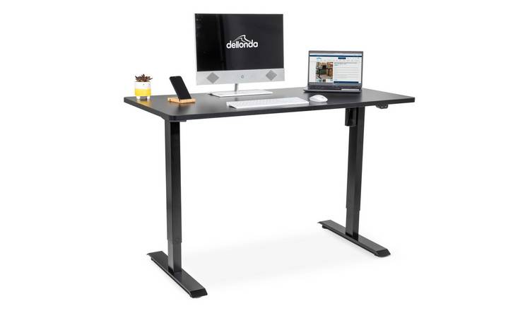 Dellonda Single Motor Electric Height-Adjustable Desk - Black
