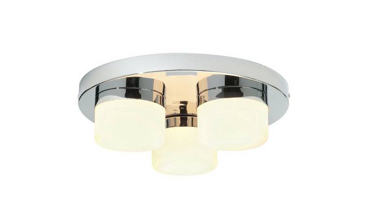 Loops Direct Steel and Glass Ceiling Light - Chrome Matt Opal