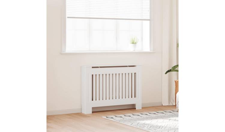 Walplus Engineered Wood Radiator Cover - White - 112 x 19 x 81.5 cm