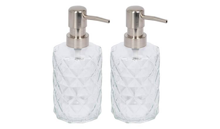 Harbour Housewares Prism Glass Soap Dispensers  - Pack of 2