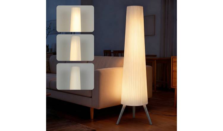 HOMCOM Dimmable Tripod Floor Lamp - White and Grey