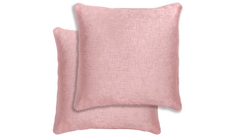 Enhanced Living Vogue Textured Cushion Covers - 43 x 43cm - Blush