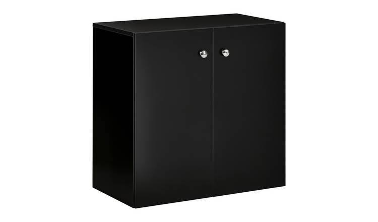 HOMCOM Wooden Freestanding Storage Sideboard with 2 Shelves - Black