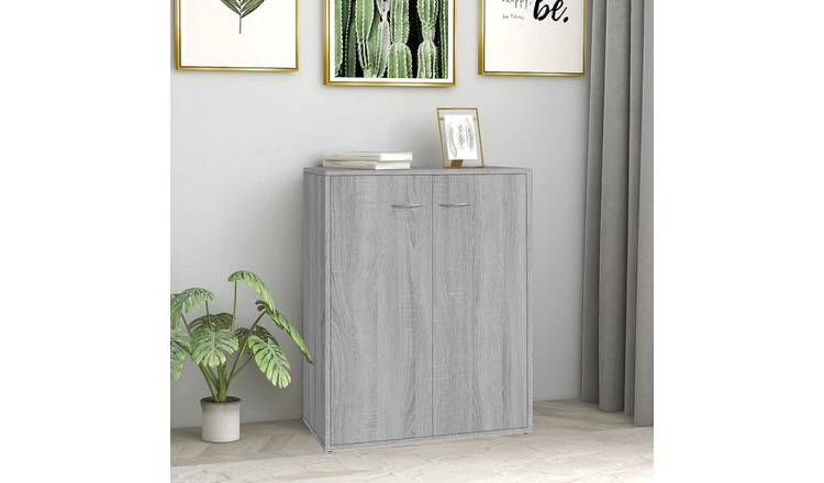Walplus Engineered Wood Sideboard - Grey Sonoma - 60 x 30 x 75 cm