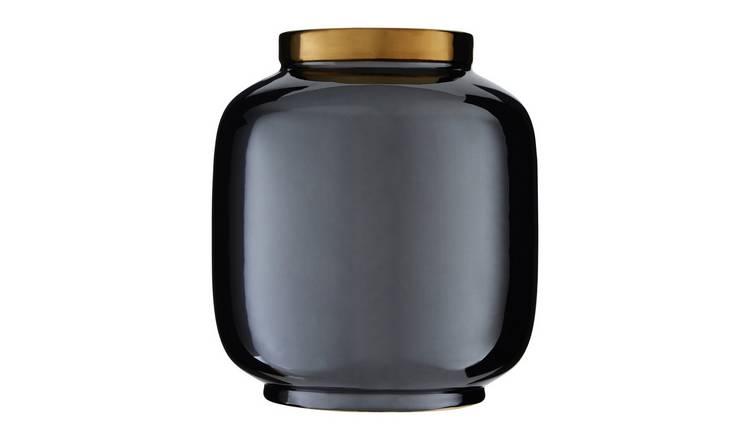 Orsina Stellar Metallic Vase - Black