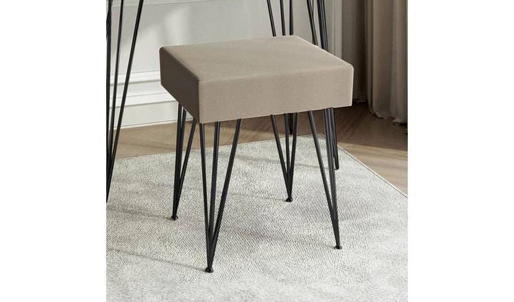 CARME Home Olivia Velvet Padded Stool - Black