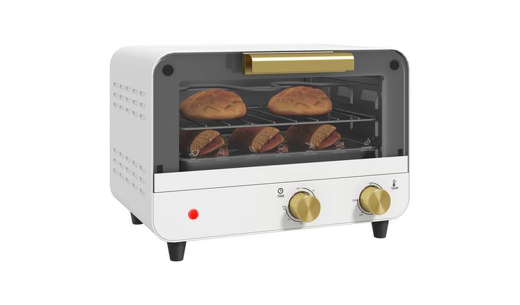 HOMCOM Adjustable Portable Oven with Glass Door and Timer - White